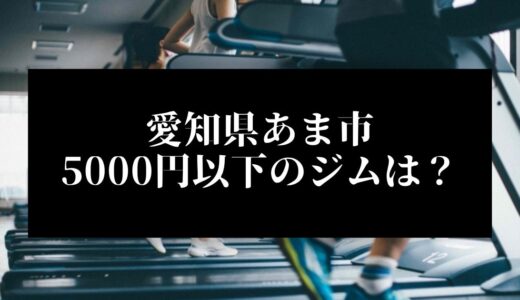 愛知県あま市で5000円以下のコンビニジムはどこ？