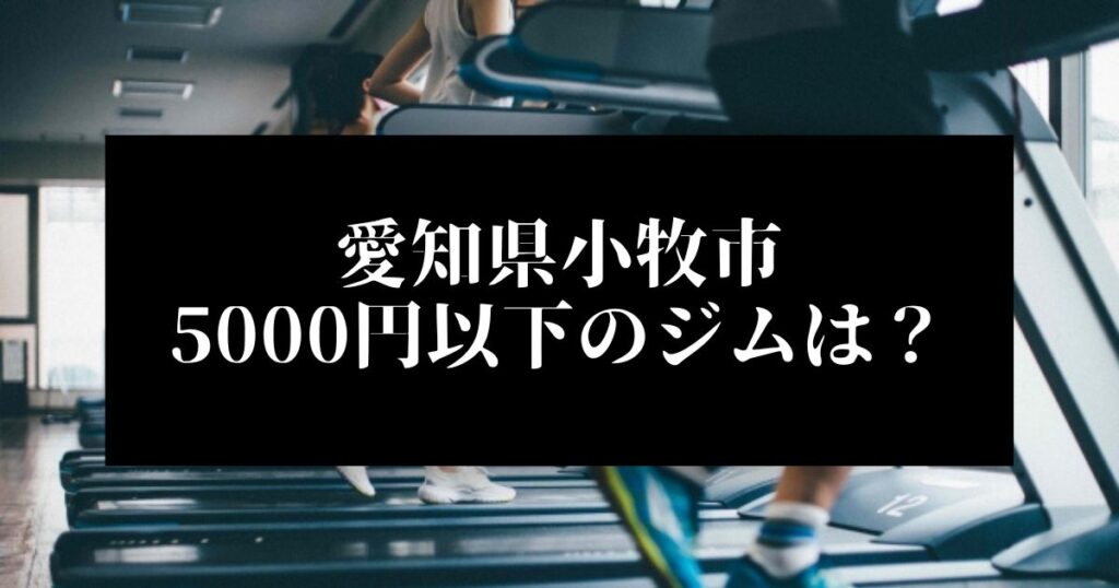 愛知県小牧市で5000円以下のコンビニジムはどこ？