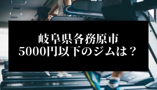 岐阜県各務原市で5000円以下のコンビニジムはどこ？